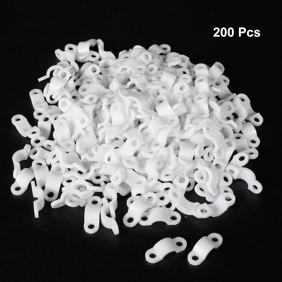 uxcell Uxcell 200pcs Nylon Cable Clamp Wire Tube Fastener Fixing Clip Curve White