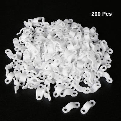Harfington Uxcell 200pcs Nylon Cable Clamp Wire Tube Fastener Fixing Clip Curve White