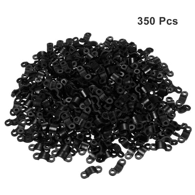 Harfington Uxcell 350pcs Nylon Cable Clamp Wire Tube Fastener Fixing Clip Curve Black