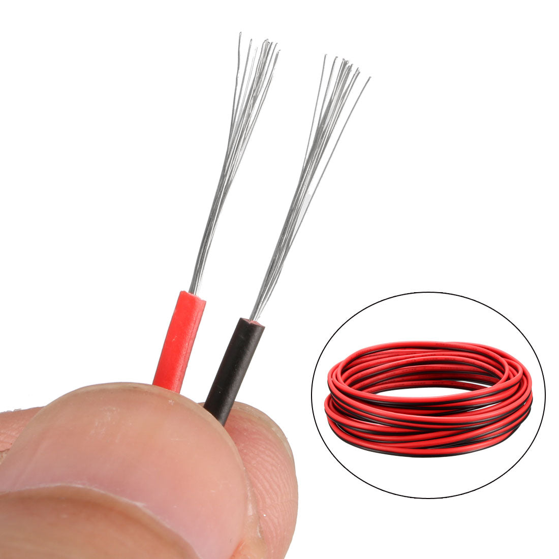 uxcell Uxcell Red Black Wire 2pin Extension Cable Cord 22 AWG Parallel Wire Tin Plated Copper 4M Length for LED Strip Light