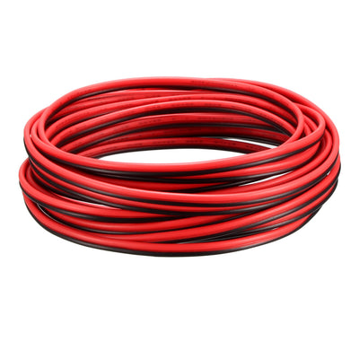 Harfington Uxcell Red Black Wire 2pin Extension Cable Cord 22 AWG Parallel Wire Tin Plated Copper 4M Length for LED Strip Light
