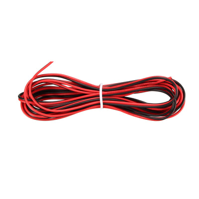 Harfington Uxcell Red Black Wire 2pin Extension Cable Cord 28 AWG Parallel Wire Tin Plated Copper 3 Meters Length Red Black for LED Strip Light