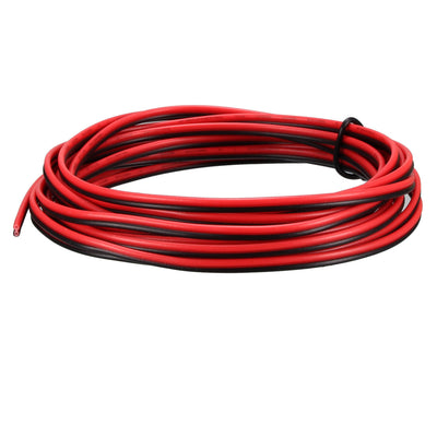 Harfington Uxcell Red Black Wire 2pin Extension Cable Cord 26 AWG Parallel Wire Tin Plated Copper 3 Meters Length for LED Strip Light