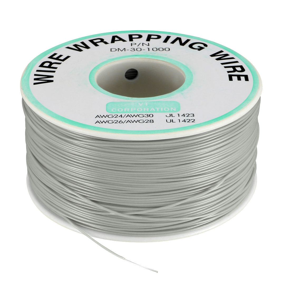 uxcell Uxcell OK Wire Tin Plated Copper Cord Wire Wrapping P/N 30 AWG 820ft Length Gray