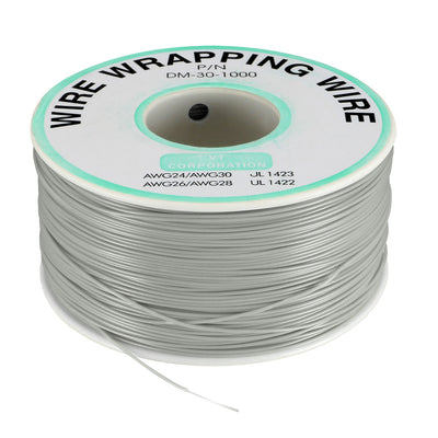 Harfington Uxcell OK Wire Tin Plated Copper Cord Wire Wrapping P/N 30 AWG 820ft Length Gray