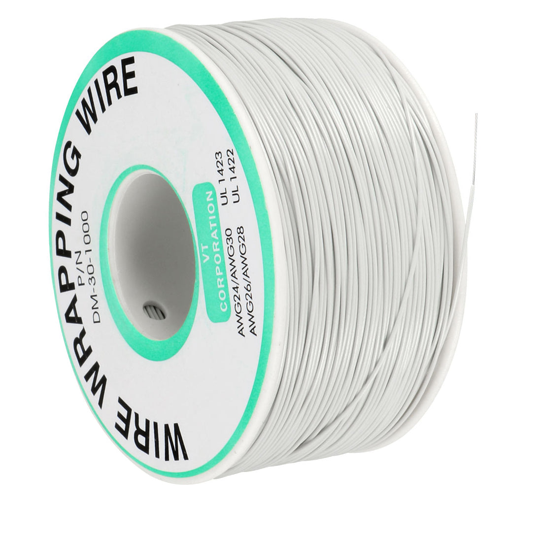 uxcell Uxcell OK Wire Tin Plated Copper Cord Wire Wrapping P/N 30 AWG 820ft Length White