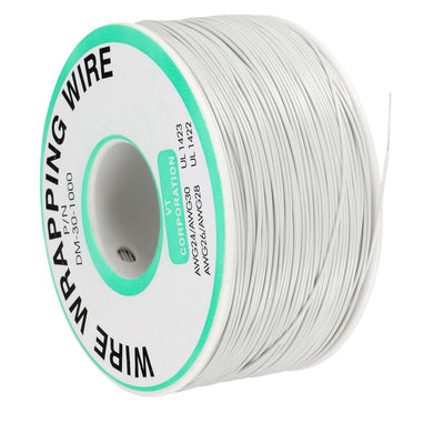 Harfington Uxcell OK Wire Tin Plated Copper Cord Wire Wrapping P/N 30 AWG 820ft Length White