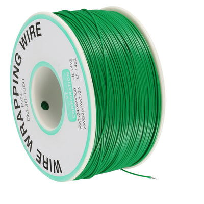 Harfington Uxcell OK Wire Tin Plated Copper Cord Wire Wrapping P/N 30 AWG 820ft Length Green
