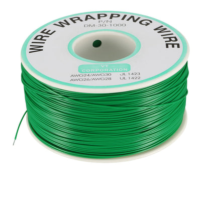 Harfington Uxcell OK Wire Tin Plated Copper Cord Wire Wrapping P/N 30 AWG 820ft Length Green