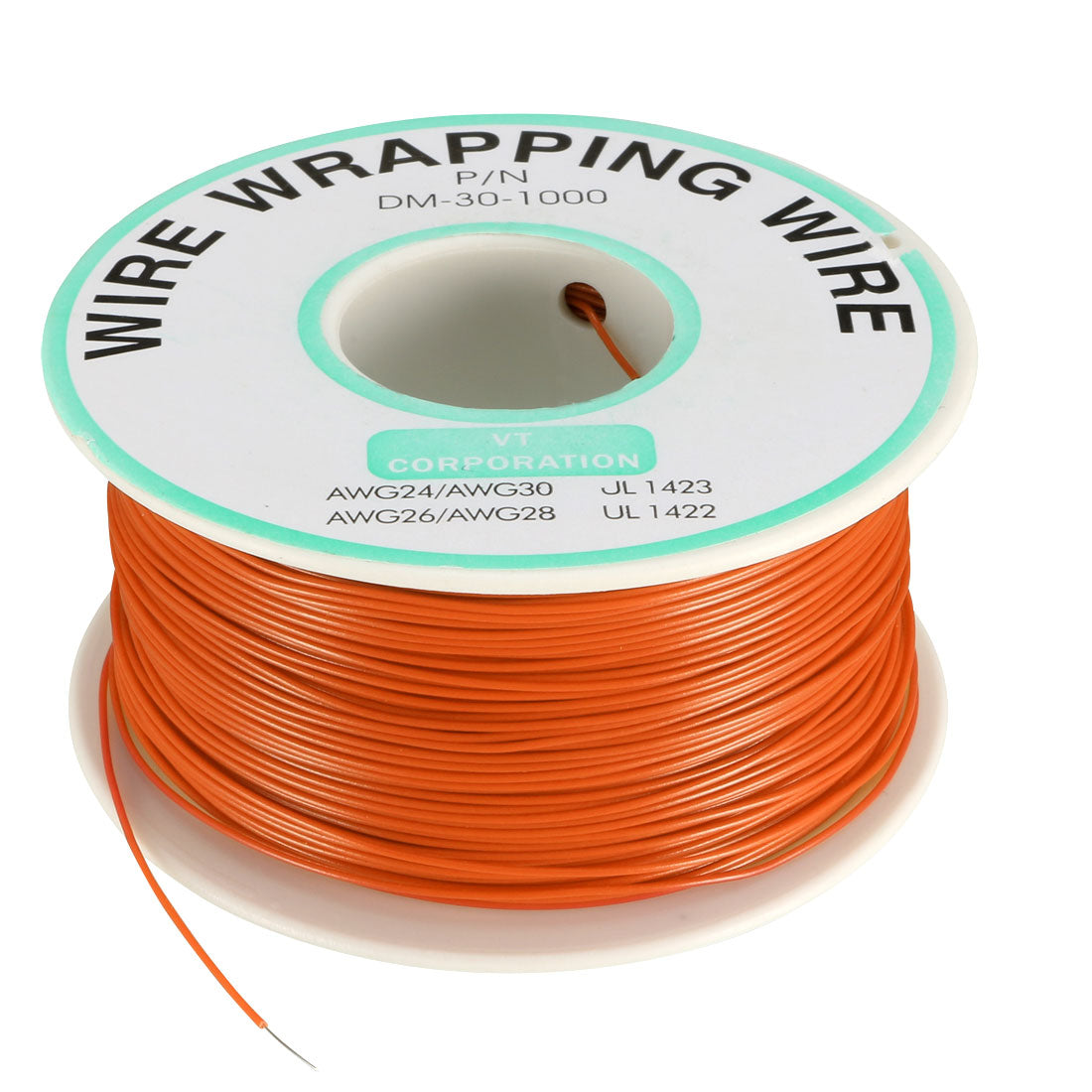 uxcell Uxcell OK Wire Tin Plated Copper Cord Wire Wrapping P/N 30 AWG 650ft Length Orange