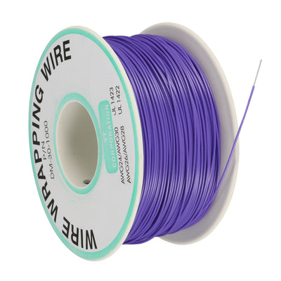Harfington Uxcell OK Wire Tin Plated Copper Cord Wire Wrapping P/N 30 AWG 650ft Length Purple