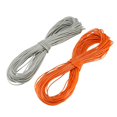 Harfington Uxcell 2 Pcs Wrapping Wire Tin Plated Copper Wire P/N 30 AWG 10M Length Orange Grey