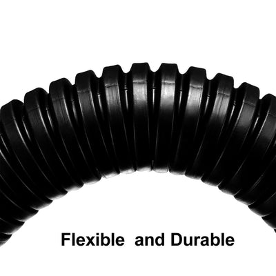Harfington Uxcell 5.7 M 17 x 21.2 mm PP Flexible Corrugated Conduit Tube for Garden,Office Black