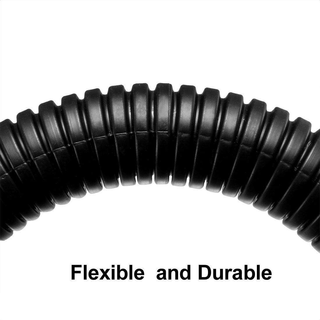 uxcell Uxcell 12 M 10 x 13 mm PP Flexible Corrugated Conduit Tube for Garden,Office Black