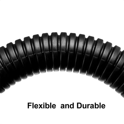 Harfington Uxcell 12 M 10 x 13 mm PP Flexible Corrugated Conduit Tube for Garden,Office Black