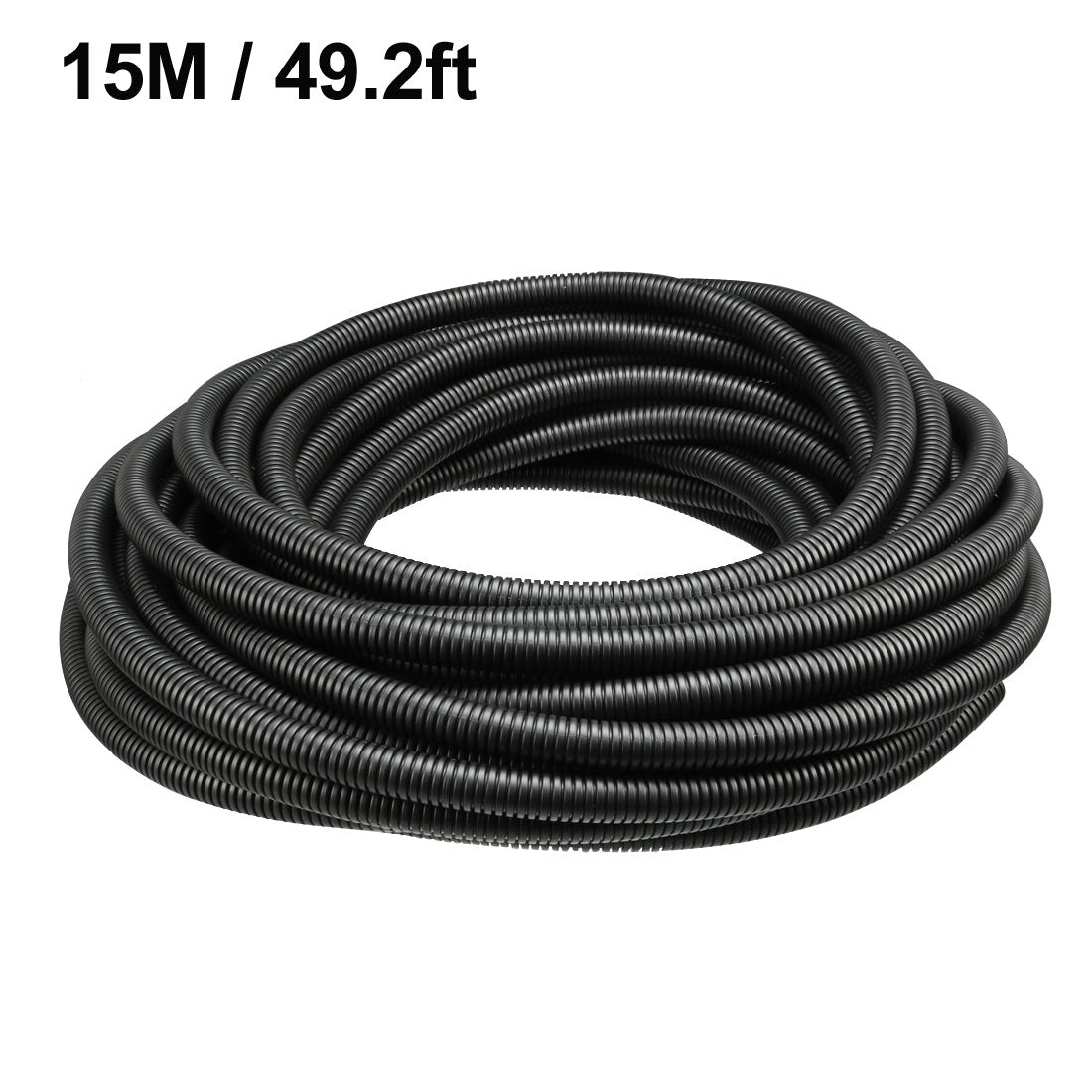 uxcell Uxcell 15 M 10 x 13 mm PP Flexible Corrugated Conduit Tube for Garden,Office Black