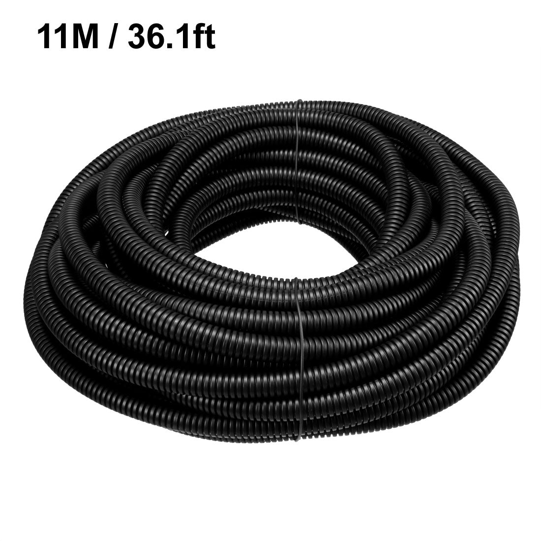 uxcell Uxcell 11 M 8.5 x 11.5 mm PP Flexible Corrugated Conduit Tube for Garden,Office Black