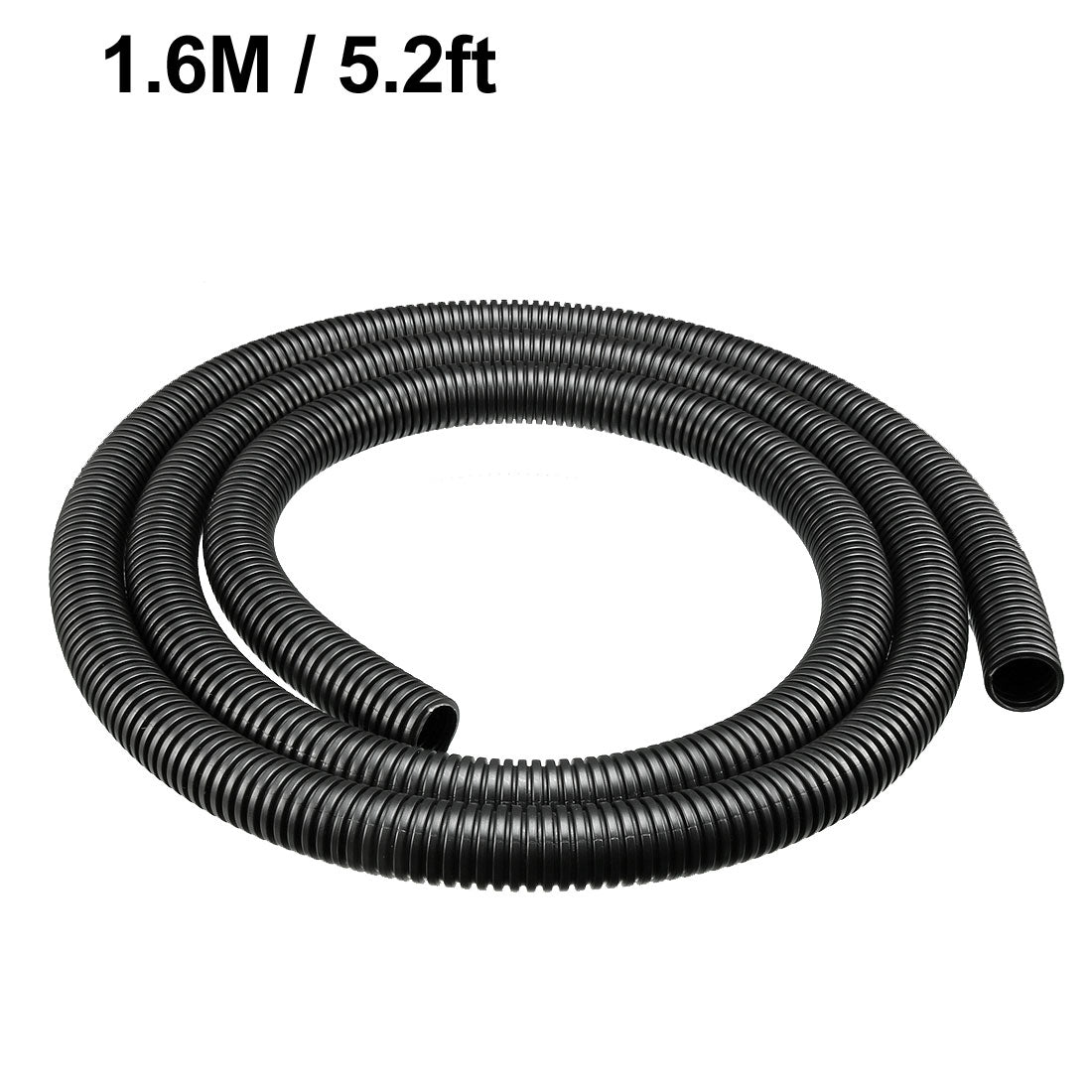 uxcell Uxcell 1.6 M 17 x 21.2 mm PP Flexible Corrugated Conduit Tube for Garden,Office Black