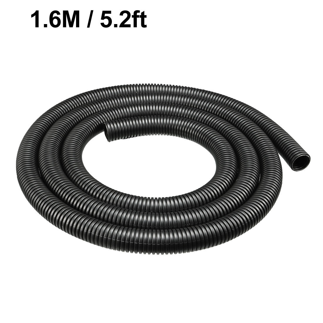 uxcell Uxcell 1.6 M 16 x 20 mm PP Flexible Corrugated Conduit Tube for Garden,Office Black