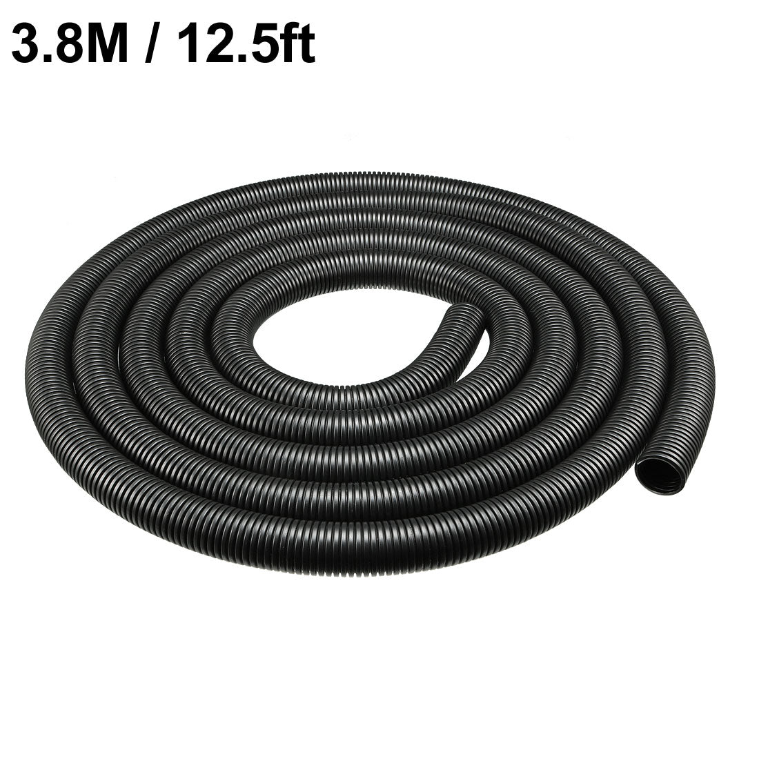 uxcell Uxcell 3.8 M 20 x 25 mm PP Flexible Corrugated Conduit Tube for Garden,Office Black