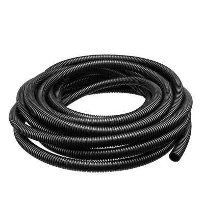 uxcell Uxcell 8.8 M 12 x 15.8 mm PP Flexible Corrugated Conduit Tube for Garden,Office Black