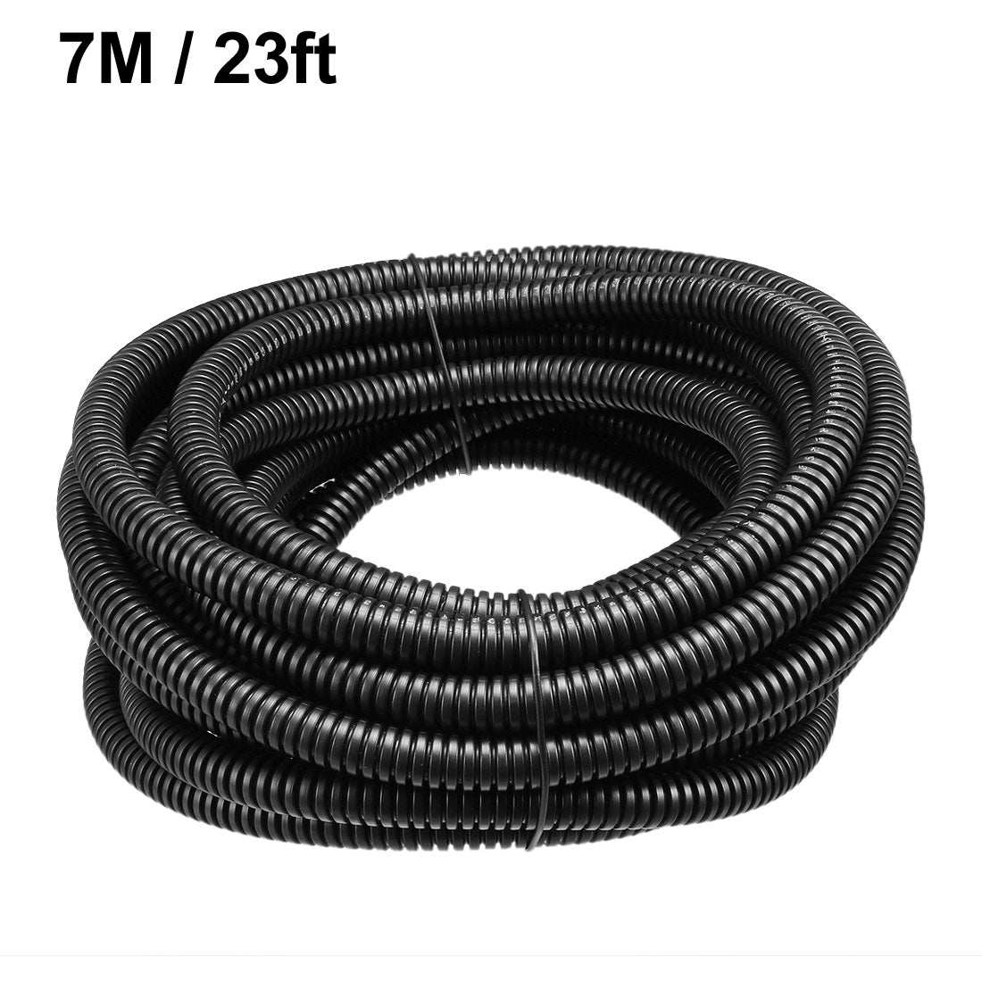 uxcell Uxcell 7 M 7 x 10 mm PP Flexible Corrugated Conduit Tube for Garden,Office Black