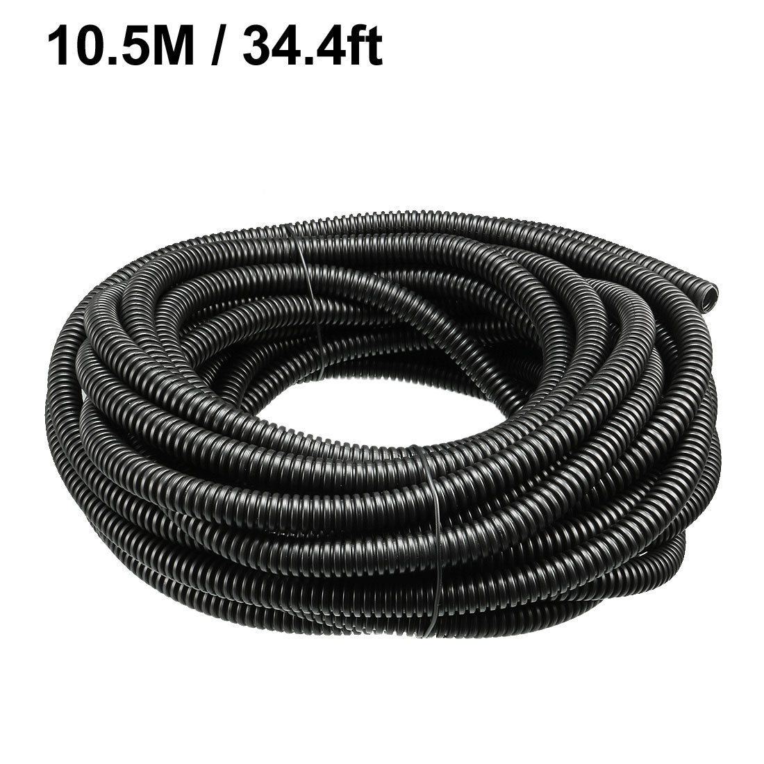 uxcell Uxcell 10.5 M 7.5 x 10.5 mm PP Flexible Corrugated Conduit Tube for Garden,Office Black