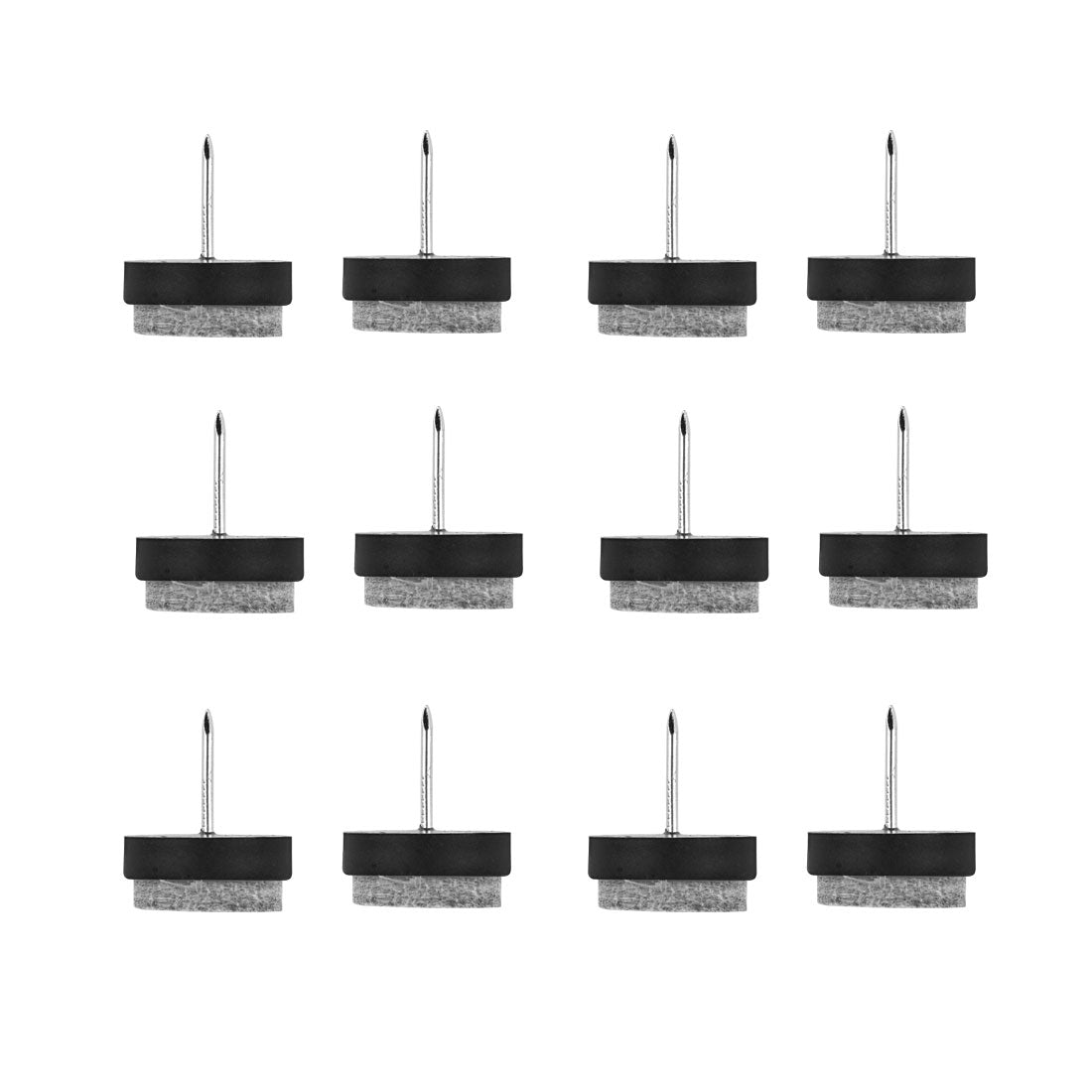 uxcell Uxcell Felt Pad Nails Glides Floor Protector Reduces Noise Anti-scratch Anti-slip for Furniture Chair Table Leg Feet Black 17mm Dia 12pcs