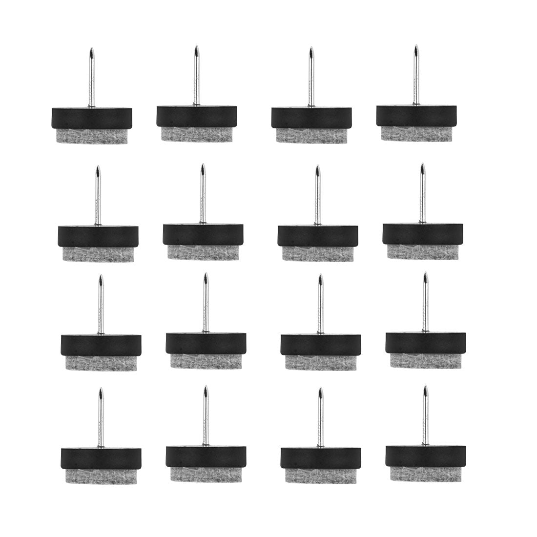 uxcell Uxcell Felt Pad Nails Glides Floor Protector Reduces Noise Anti-scratch Anti-slip for Furniture Chair Table Leg Feet Black 17mm Dia 16pcs
