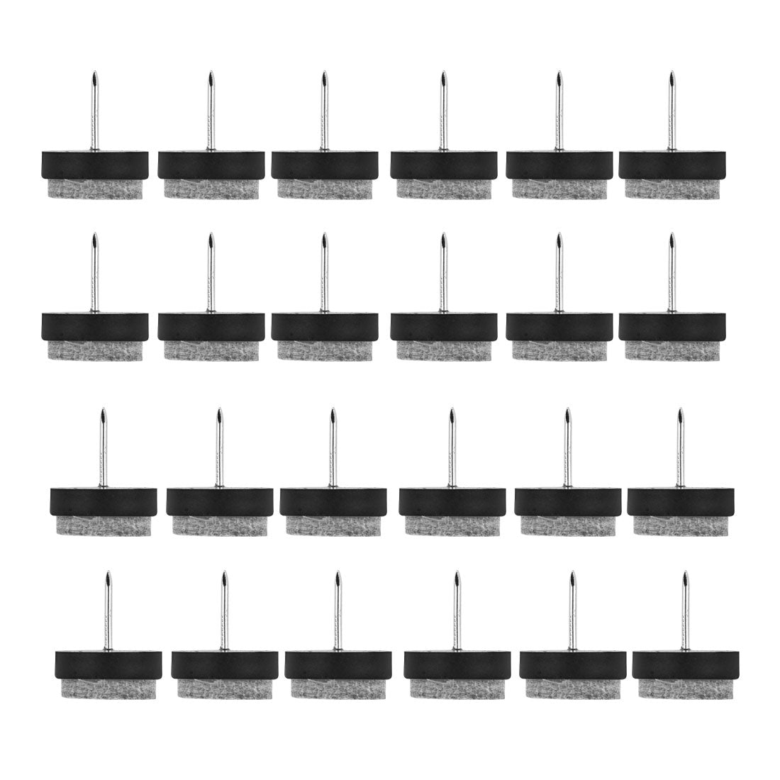 uxcell Uxcell Felt Pad Nails Glides Floor Protector Reduces Noise Anti-scratch Anti-slip for Furniture Chair Table Leg Feet Black 17mm Dia 24pcs