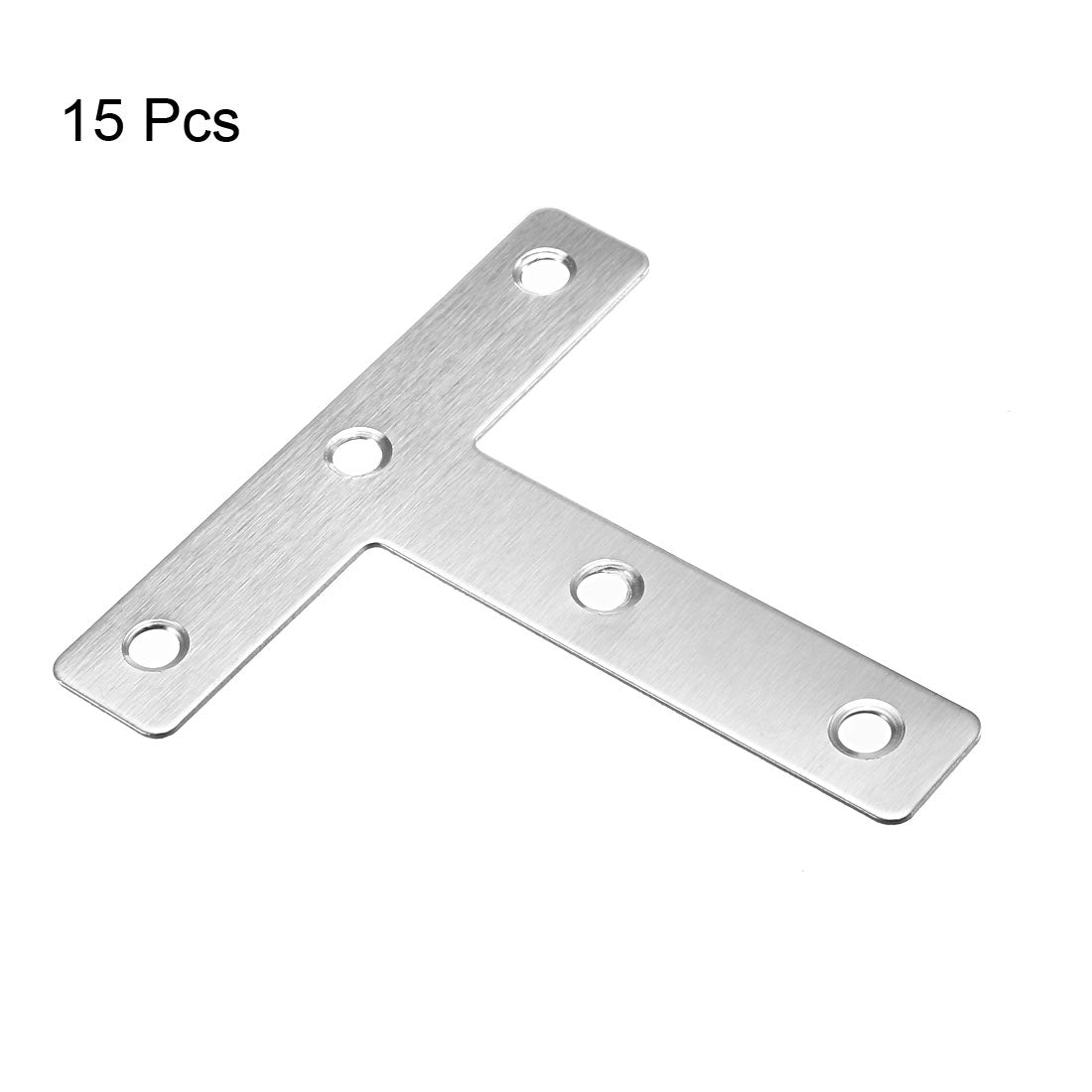 uxcell Uxcell Flat T Shape Repair Mending Plate, 80mmx80mm, Stainless steel Joining Bracket Support Brace, 15 pcs