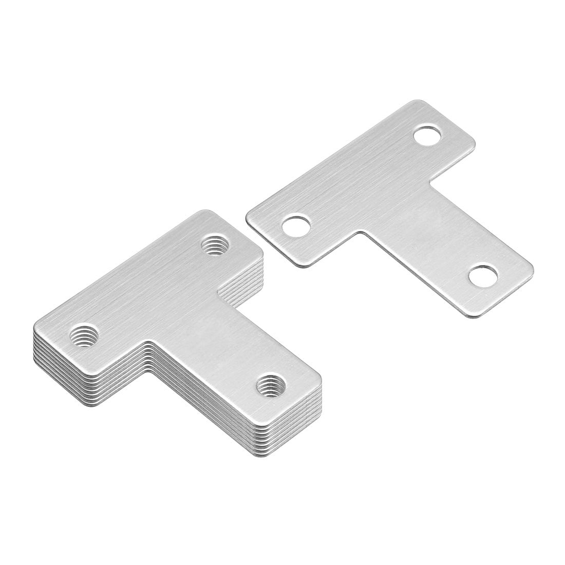 uxcell Uxcell Flat T Shape Repair Mending Plate, 43mmx43mm, Stainless Steel Joining Bracket Support Brace, 10 Pcs