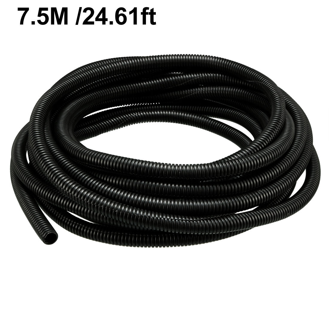 uxcell Uxcell 7.5 M 10 x 13 mm PE Split Corrugated Conduit Tube for Garden,Office Black