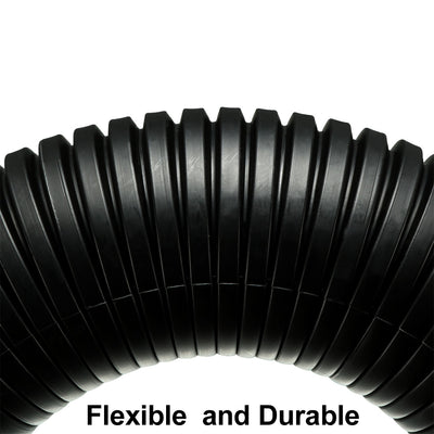 Harfington Uxcell 4 M 36 x 42.5 mm PP Flexible Corrugated Conduit Tube for Garden,Office Black