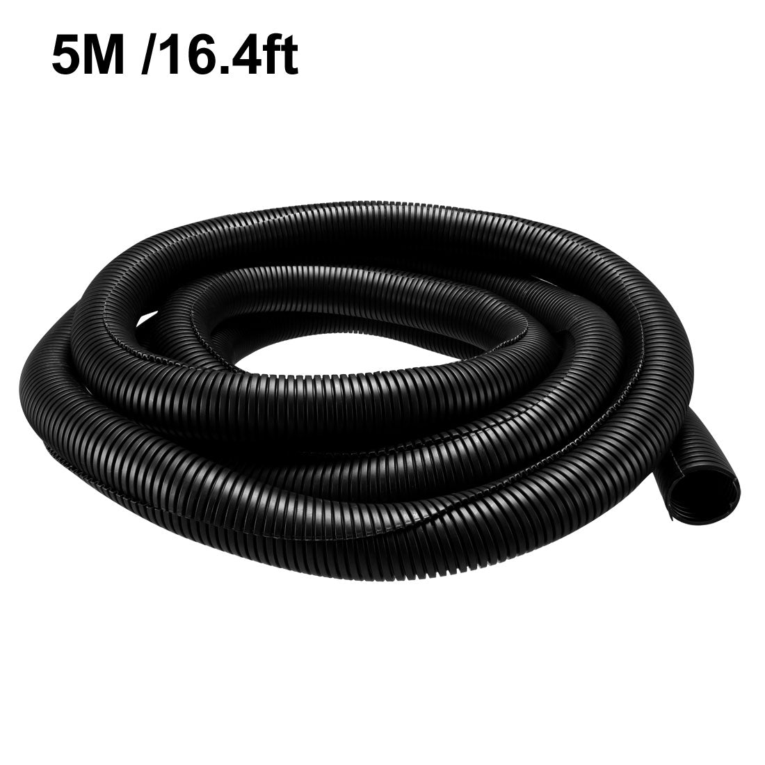 uxcell Uxcell 5 M 36 x 42.5 mm PE Split Corrugated Conduit Tube for Garden,Office Black