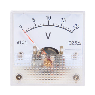 Harfington Uxcell DC 0-20V Analog Panel Voltage Gauge Volt Meter 91C4 2.5% Error Margin