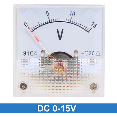 Harfington Uxcell DC 0-15V Analog Panel Voltage Gauge Volt Meter 91C4 2.5% Error