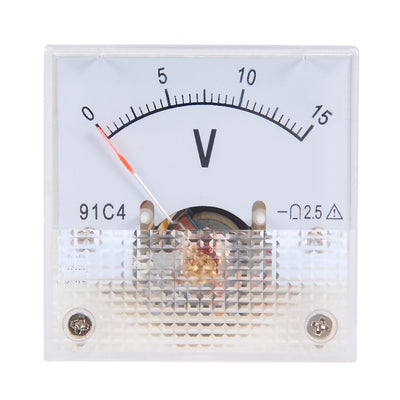 Harfington Uxcell DC 0-15V Analog Panel Voltage Gauge Volt Meter 91C4 2.5% Error