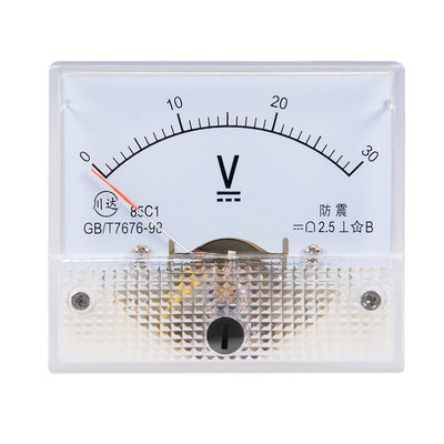 Harfington Uxcell DC 0-30V Analog Panel Voltage Gauge Volt Meter 85C1 2.5% Error Margin