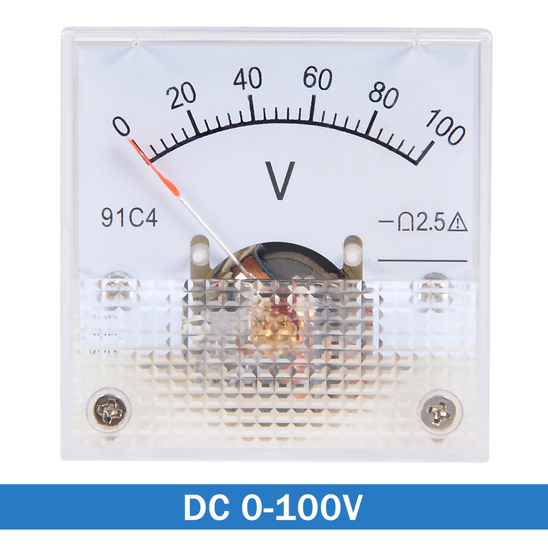 uxcell Uxcell DC 0-100V Analog Panel Voltage Gauge Volt Meter 91C4 2.5% Error