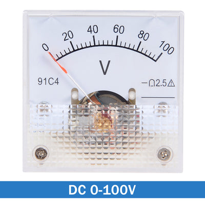 Harfington Uxcell DC 0-100V Analog Panel Voltage Gauge Volt Meter 91C4 2.5% Error