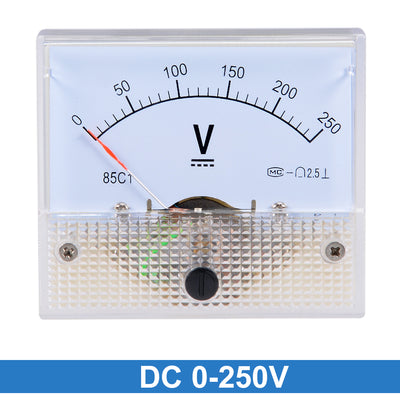 Harfington Uxcell DC 0-250V Analog Panel Voltage Gauge Volt Meter 85C1 2.5% Error Margin