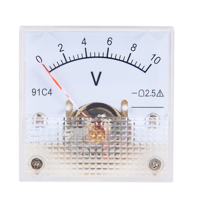 Harfington Uxcell DC 0-10V Analog Panel Voltage Gauge Volt Meter 91C4 2.5% Error Margin