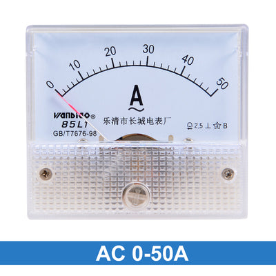 Harfington Uxcell AC 0-50A Analog Panel Ammeter Gauge Ampere Current Meter 85L1 2.5 Error Margin