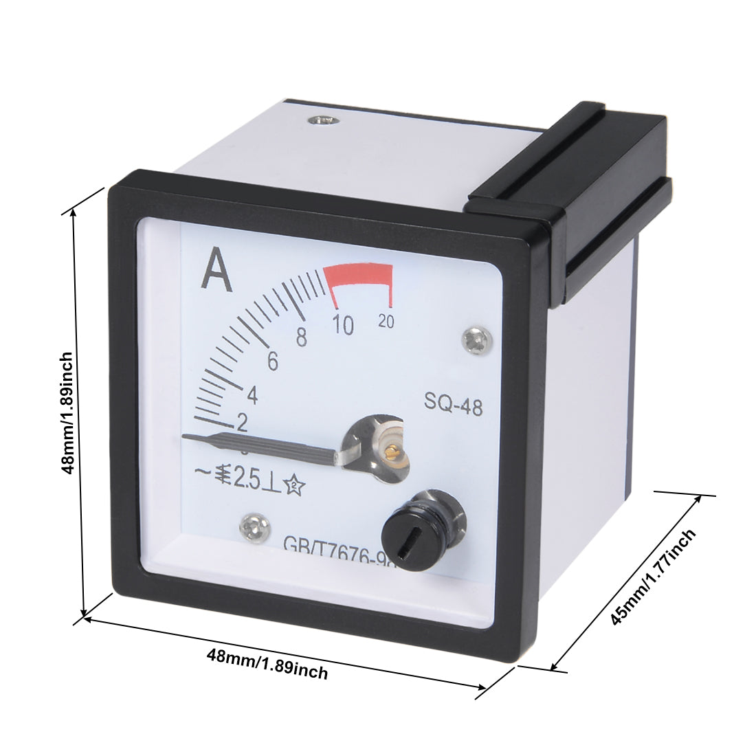 uxcell Uxcell AC 0-10A Analog Panel Ammeter Gauge 20A Maximum Ampere Current Meter SQ-48 2.5 Error Margin
