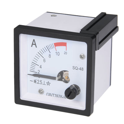 Harfington Uxcell AC 0-10A Analog Panel Ammeter Gauge 20A Maximum Ampere Current Meter SQ-48 2.5 Error Margin