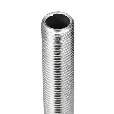 Harfington Uxcell Zinc Plated Lamp Pipe Nipple M10x1 100mm Length 1mm Pitch All Threaded 5Pcs