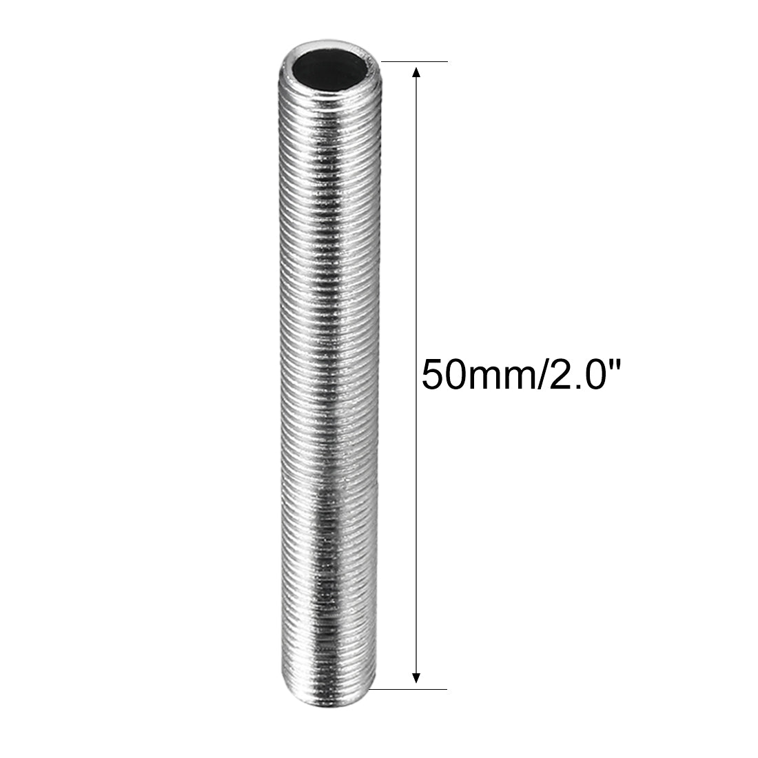 uxcell Uxcell Zinc Plated Lamp Pipe Nipple M10 50mm Length 1mm Pitch All Threaded 10Pcs
