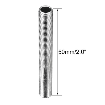 Harfington Uxcell Zinc Plated Lamp Pipe Nipple M10 50mm Length 1mm Pitch All Threaded 10Pcs