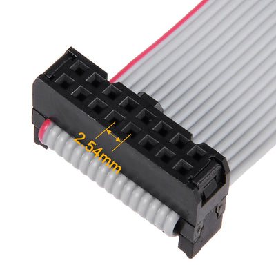 Harfington Uxcell IDC 16 Pins Connector Flat Ribbon Cable Female Connector Length 30cm 2.54mm Pitch,5pcs